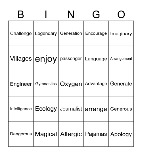 PS Unit 37 /j/ Bingo Card