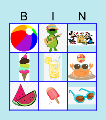 Sommer Bingo Card