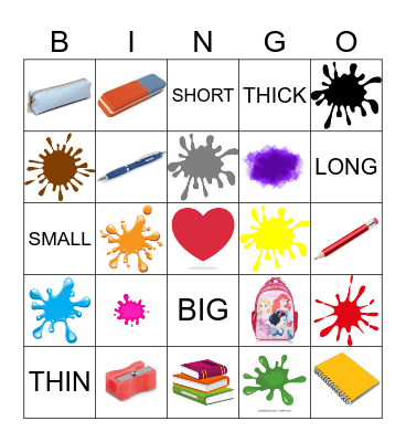 School Objects Bingo Card