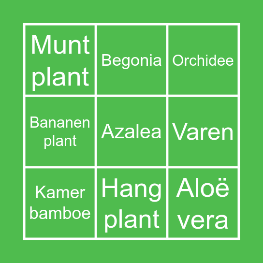 PLANTENBINGO Card