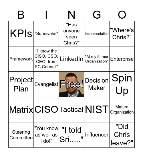 Benedict Cumberbatch Bingo Card