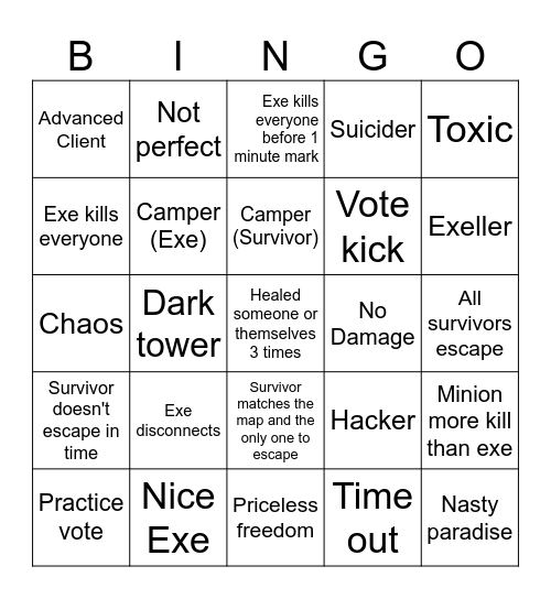 TD2DR Bingosheet Bingo Card