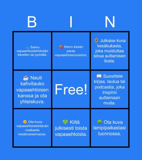 VET -bingo Card
