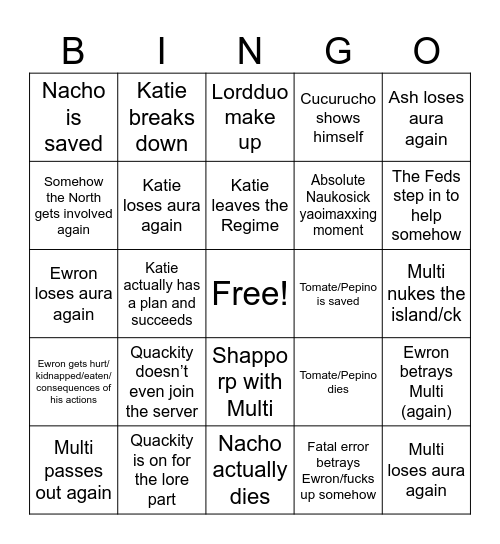 15/6 on QSMP Bingo Card