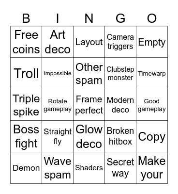 Recent tab Bingo Card