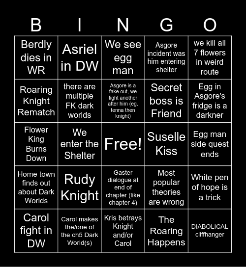 DELTARUNE CHAPTER 5 Bingo Card