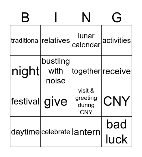 Int II Q3 Game 2 Bingo Card
