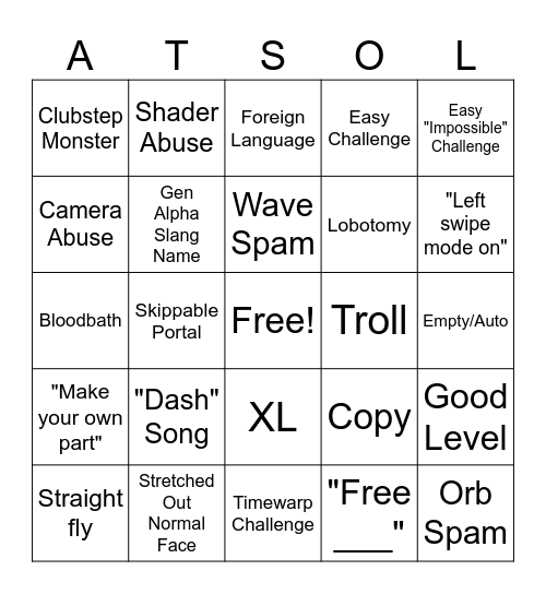 Recent Tab Bingo! Bingo Card