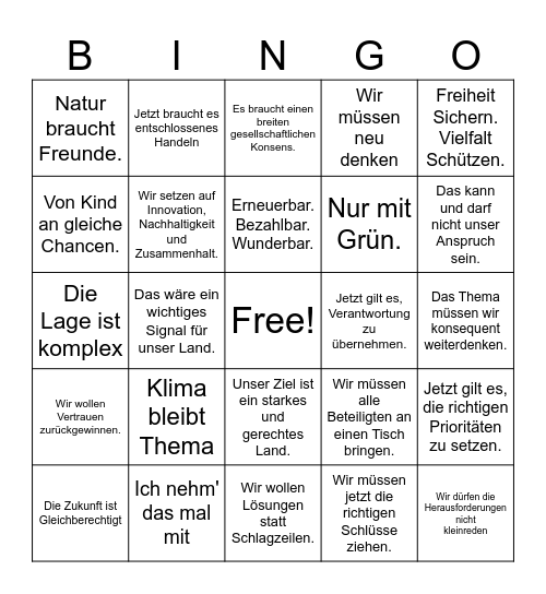 Fishbowl Bingo Card