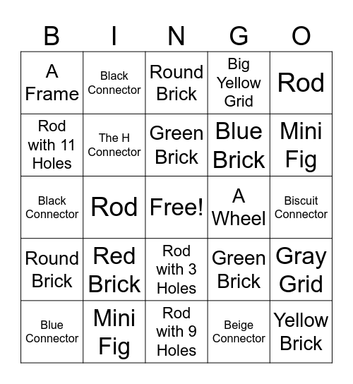 LEGO Brick BINGO Card