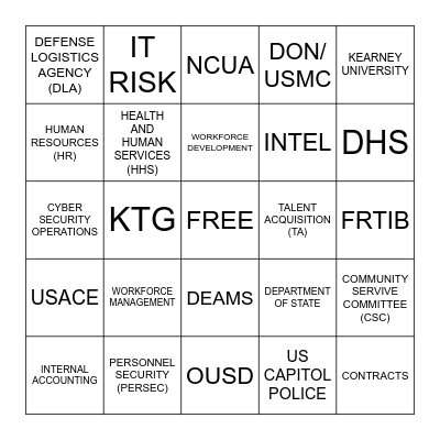 Passport Bingo Card