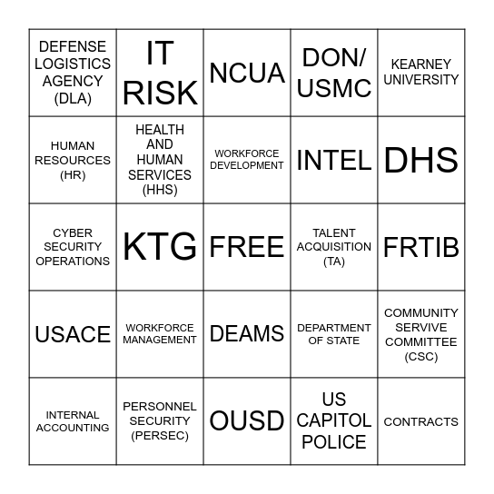 Passport Bingo Card