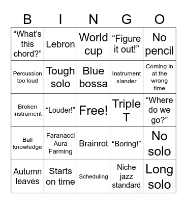 Jazzfest Bingo Card
