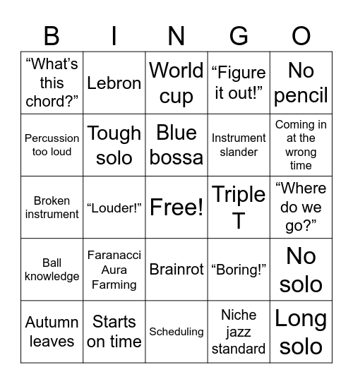 Jazzfest Bingo Card