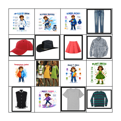 Clothes Bingo Card