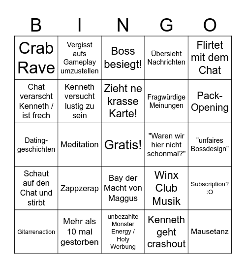 Darksoulsstream Bingi Bingo Card