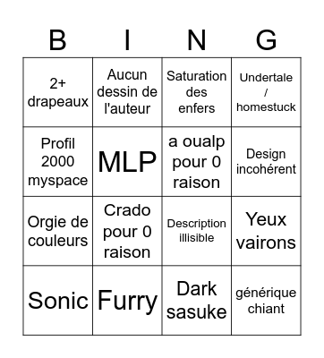 Art fight Bingo Card