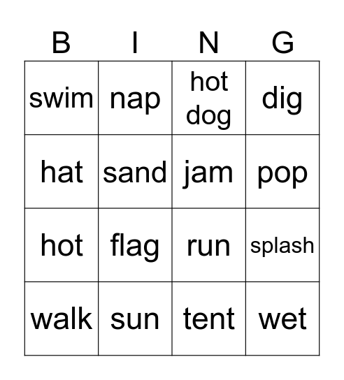 Kinder CKLA Bingo Card