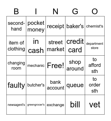 unit 7 vocabulary review Bingo Card