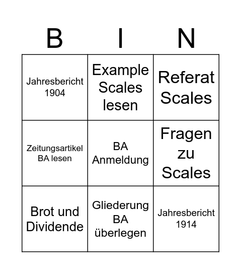To-Do Bingo Card