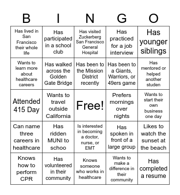 SEEDFOLKS Bingo Card