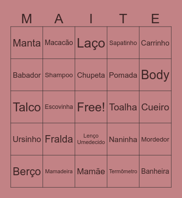 Chá da Maite Bingo Card