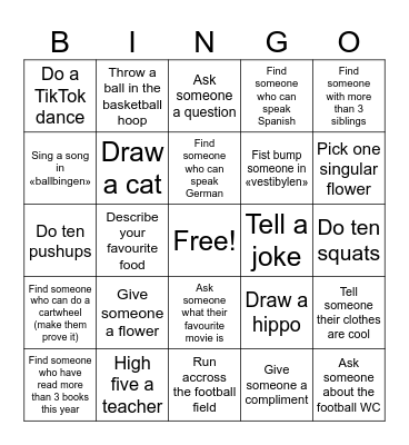 Last lesson before summer! Bingo Card