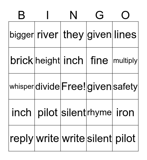 C-3 Bingo Card