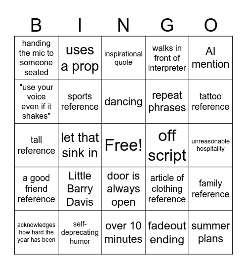 BBingo Card