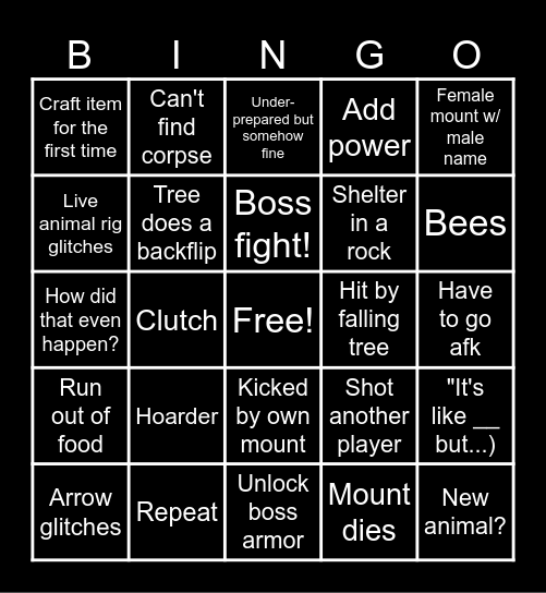 Icarus Bingo Card
