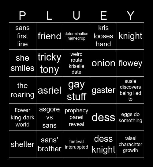 deltarune ch 5 Bingo Card
