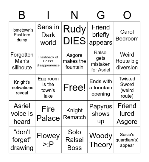 Chapter 5 Bingo Card