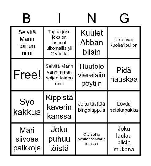 Mari 50 v. Bingo Card