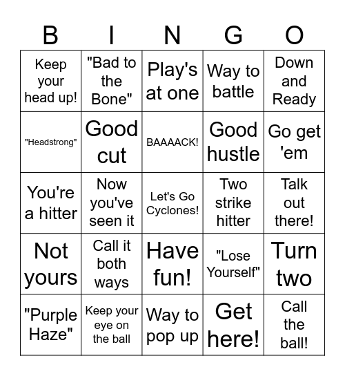 Cyclones 2026 Bingo Card