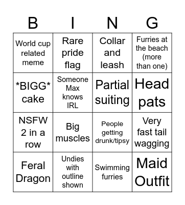 GAMBA MAMBA RAWR XD ~ Bingo Card