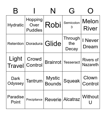 Extreme Demon Race Bingo Card