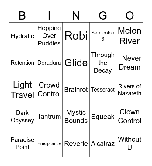 Extreme Demon Race Bingo Card