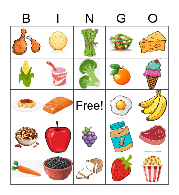 My Food Plate Bingo Card