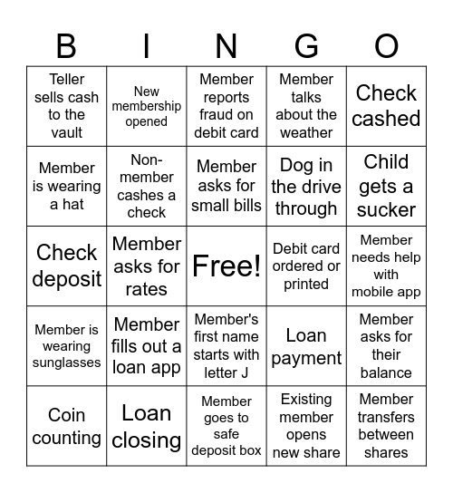 I Love My Credit Union Day 2026 Bingo Card
