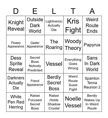 DELTARUNE CH.5 Bingo Card