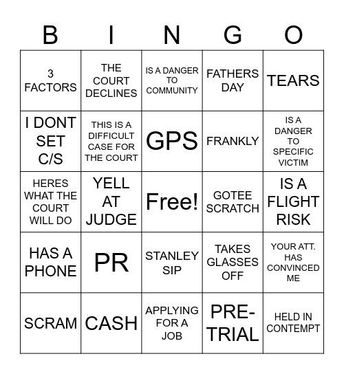 6/15 ARRNG Bingo Card