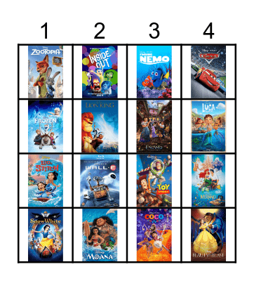 MOVIES Bingo Card