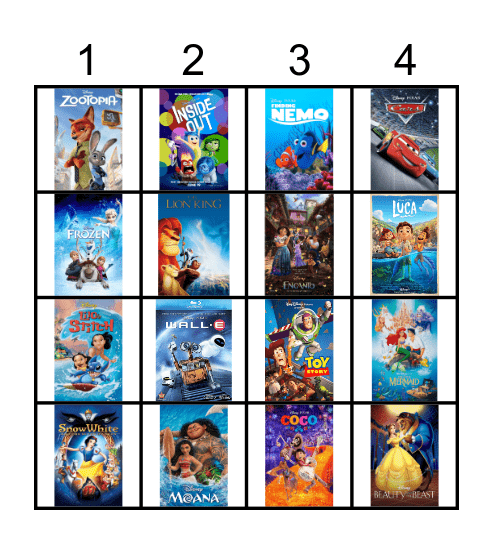MOVIES Bingo Card