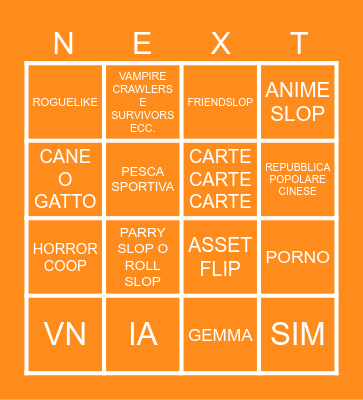 STEAM JUNE NEXT FEST 2026 Bingo Card