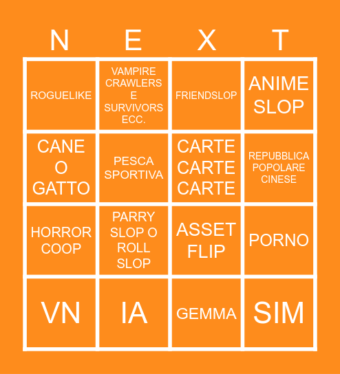 STEAM JUNE NEXT FEST 2026 Bingo Card