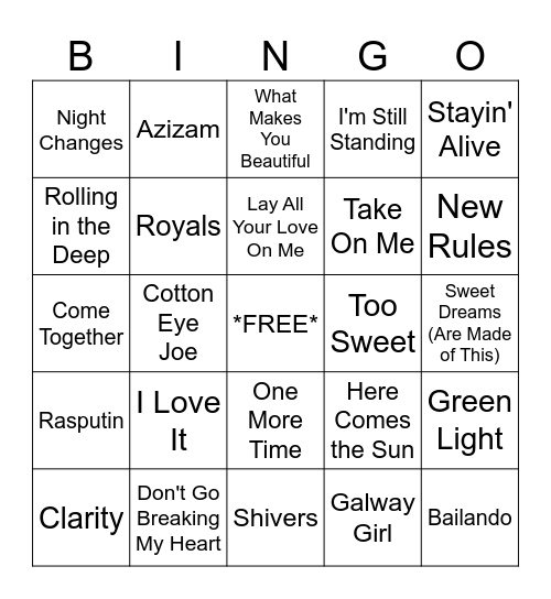 Across the Pond Bingo Card