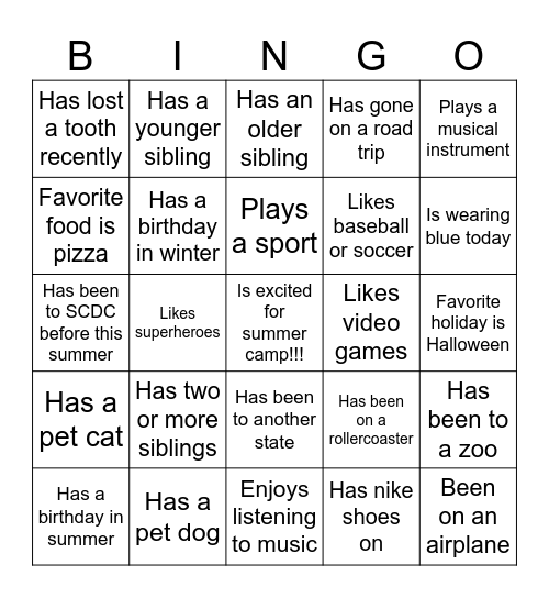 SCDC Group 14 Bingo Card