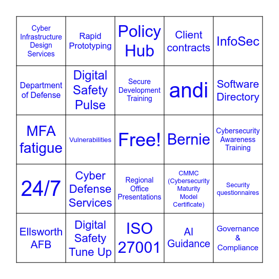 Digital Safety BINGO Card