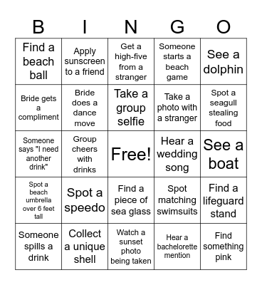 Beach-elorette Bingo Card