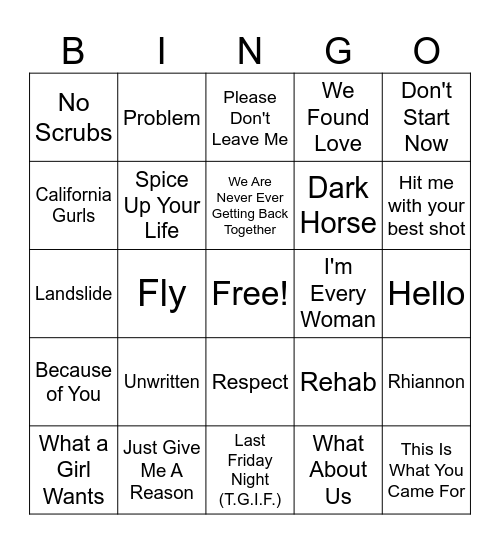 Girl Power Rd 1 Bingo Card